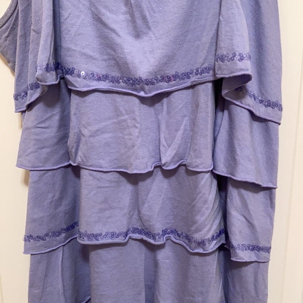 Size Petite M Style & Co. Lavender Ruffled Top - Picture 2 of 6